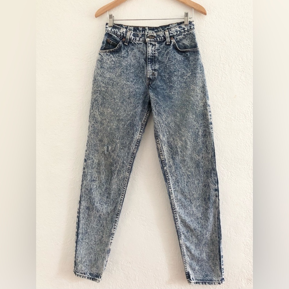 Levi's 550 Orange Tab Vintage 80's USA Made Acid Wash Denim Jeans 28x33 - Picture 8 of 17
